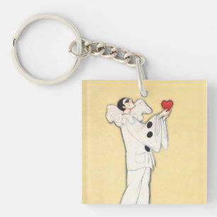 Porte-clés Pierrot au cœur rouge de Sophia Chiostri