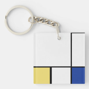 Porte-clés Piet Mondrian - Composition Abstrait géométrique