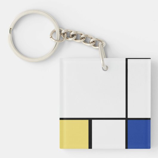 Porte-clés Piet Mondrian - Composition Abstrait géométrique (Devant)