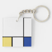 Porte-clés Piet Mondrian - Composition Abstrait géométrique (Dos)