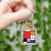 Porte-clés Piet Mondrian - Composition avec un grand plan rou (main)