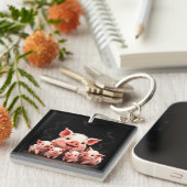 Porte-clés Pig Artwork – Mother Pig & Piglets (Devant Droit)
