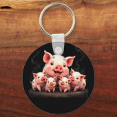 Porte-clés Pig Artwork – Mother Pig & Piglets (Verso)