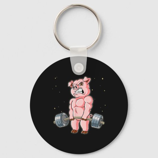 Porte-clés Pig Gym Entraînement Poids Décharge (Recto)