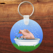 Porte-clés Pig prenant bain (Recto)