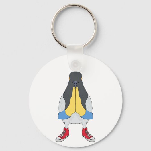 Porte-clés Pigeon avec chaussures (Recto)