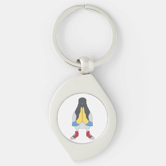 Porte-clés Pigeon avec chaussures (Devant)