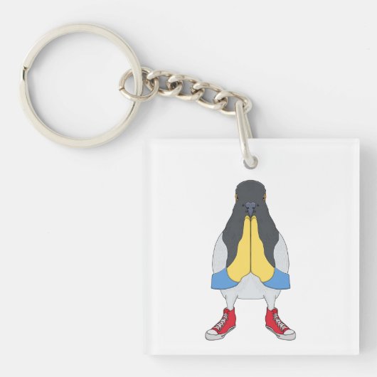 Porte-clés Pigeon avec chaussures (Devant)