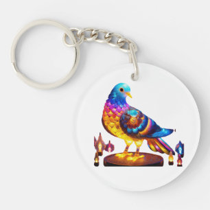 Porte-clés Pigeon urbain rayonnant