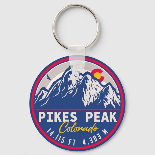 Porte-clés Pikes Peak Colorado Mountain Camping Souvenirs (Recto)
