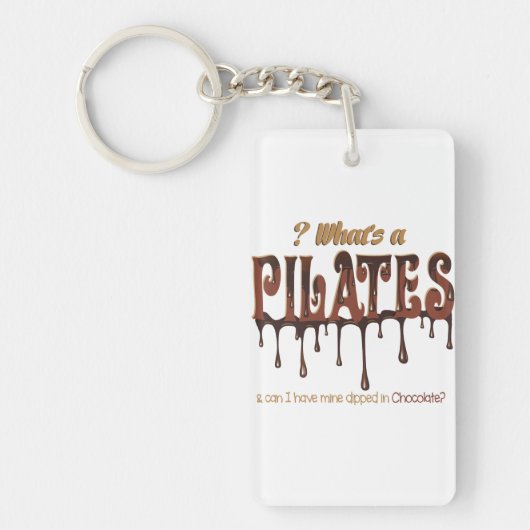 Porte-clés Pilates amusants trempés dans du chocolat (Devant)