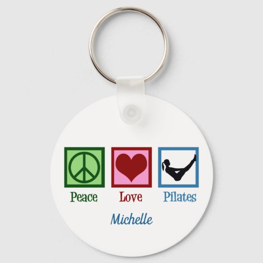 Porte-clés Pilates de Paix Amour Instructeur Monogramme (Recto)