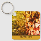 Porte-clés Pile de bois de chauffage Nature personnalisée (Recto)