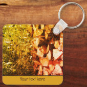 Porte-clés Pile de bois de chauffage Nature personnalisée (Verso)