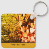 Porte-clés Pile de bois de chauffage Nature personnalisée (Dos)