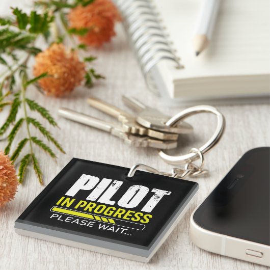 Porte-clés Pilot in Progress… Please Wait | Pilot Gift Idea (Devant Droit)