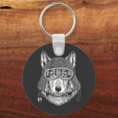 Porte-clés Pilote de motocyclette Wolf Dog (Recto)