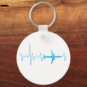 Porte-clés Pilote rétro-rétro-battement d'avion fréquence Vin
