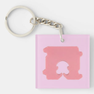 Porte-clés Pince à pain rose moderne silhouette géométrique