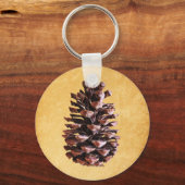 Porte-clés Pine Cône Sur Papier Vintage (Recto)