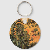 Porte-clés Pine Trees Red Sky Setting Soleil par Vincent van  (Recto)