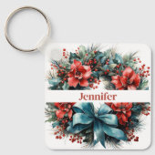 Porte-clés Pine Wreath avec Holly Christmas (Recto)