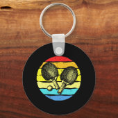 Porte-clés Ping Pong Table Tennis Amateurs Retro (Recto)