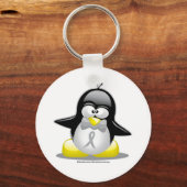 Porte-clés Pingouin à ruban gris/argent (Recto)