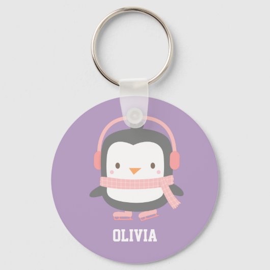 Porte-clés Pingouin de Noël pour filles (Recto)