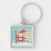 Porte-clés Pingouin de patinage sur glace premium (Devant)