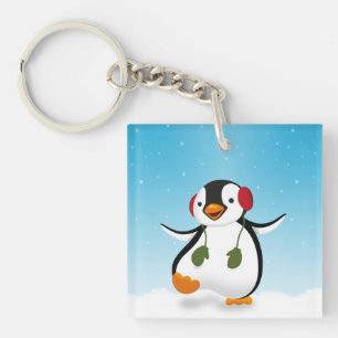 Porte-clés Pingouin d'hiver mignon