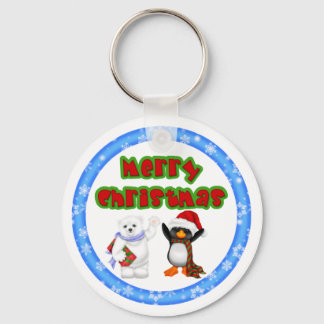 Porte-clés Pingouin et ours désir de Noël