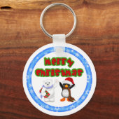 Porte-clés Pingouin et ours désir de Noël (Recto)