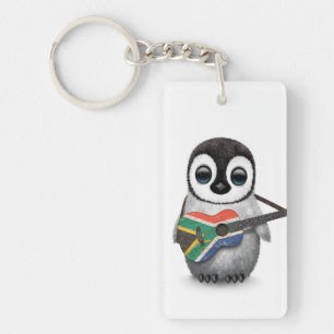 Porte-clés Pingouin jouant la guitare sud-africaine de