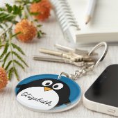 Porte-clés pingouin mignon de bande dessinée avec l'arrière - (Devant Droit)