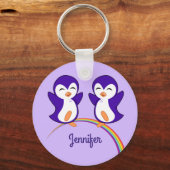 Porte-clés Pingouin mou Monogramme Arc-en-ciel Enfants (Verso)