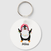 Porte-clés Pingouin scintillant avec lumières de Noël (Recto)