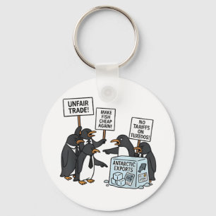 Porte-clés Pingouins contre les tarifs douaniers anti-Trump