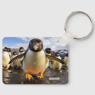 Porte-clés Pingouins Cool de nom personnalisé
