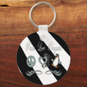 Porte-clés Pingouins Peace Love (Recto)