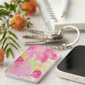 Porte-clés Pink Abstract Art Acrylic Keychain (Devant droit)