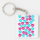Porte-clés Pink and Blue Heart Cups Pattern (Devant)
