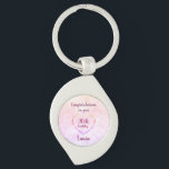 Porte-clés Pink and Silver 90th Birthday Personnalisé<br><div class="desc">Pink and Silver 90th Birthday porte - clé personnalisé.</div>