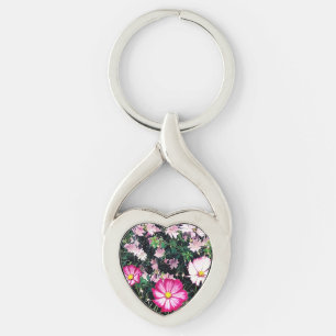 Porte-clés Pink and white flowers