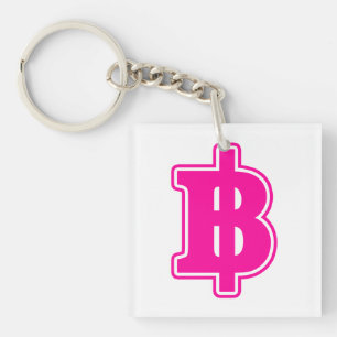 Porte-clés PINK BAHT SIGNER ฿ Thai Devise ฿