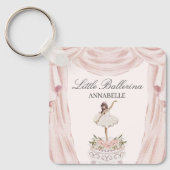 Porte-clés Pink Ballerina Fête d'anniversaire Faveurs (Recto)