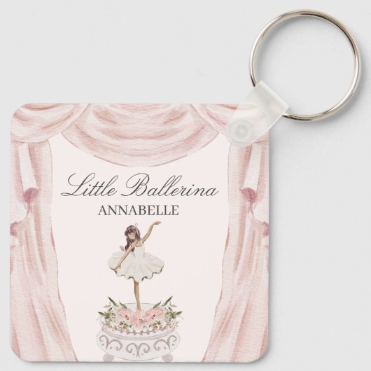 Porte-clés Pink Ballerina Fête d'anniversaire Faveurs (Dos)