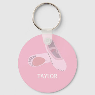 Porte-clés Pink Ballet Shoes Personalized