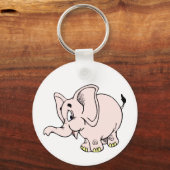 Porte-clés Pink bébé éléphant graphique.png (Recto)