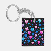 Porte-clés Pink & Blue Glowing Hearts (Devant gauche)